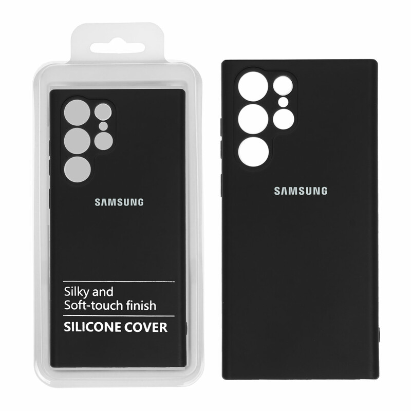 قاب نیو سیلیکون محافظ لنزدار RFF مدل Samsung S22 Ultra مشکی (پک دار)