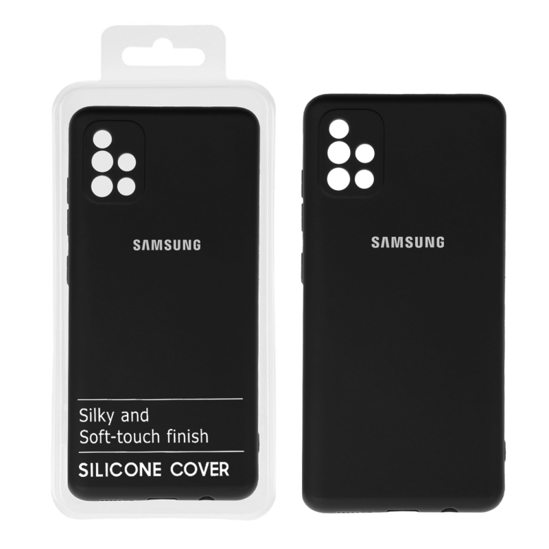 قاب نیو سیلیکون محافظ لنزدار RFF مدل Samsung A51 - 4G - مشکی (پک دار)