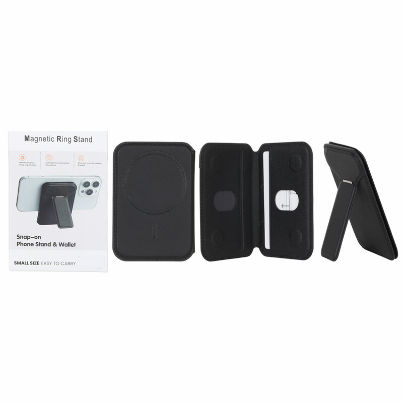 جاکارتی چرمی Magsafe اپل Leather Wallet استند شو - مشکی (پک دار)