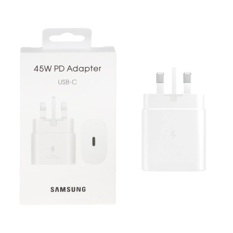 شارژر دیواری سه پین PD و فست تک پورت SAMSUNG Type-C مدل 45W - سفید - DST (گارانتی شش ماهه) - درجه یک