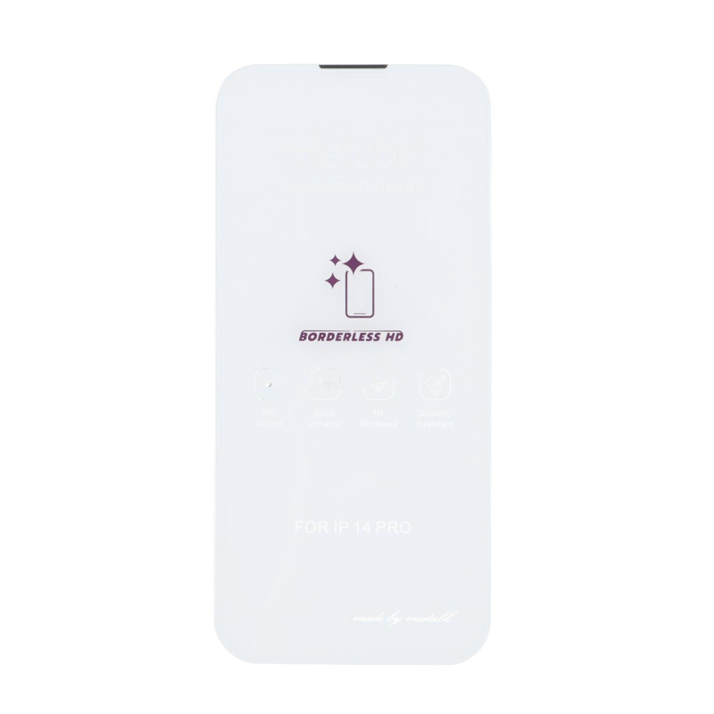 محافظ صفحه نمایش شیشه ای Mietubl 3D Large Arc مدل Apple iPhone 16 / iPhone 15 / iPhone 14 Pro بدون حاشیه - NTC