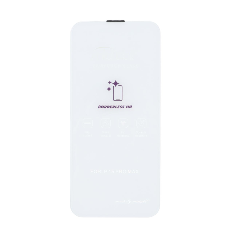 محافظ صفحه نمایش شیشه ای Mietubl 3D Large Arc مدل Apple iPhone 15 pro max بدون حاشیه - NTC