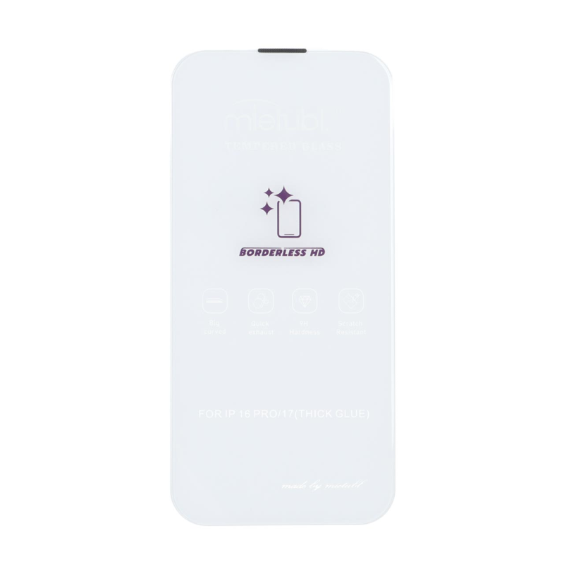 محافظ صفحه نمایش شیشه ای Mietubl 3D Large Arc مدل Apple iPhone 17 / iPhone 16 Pro بدون حاشیه - NTC