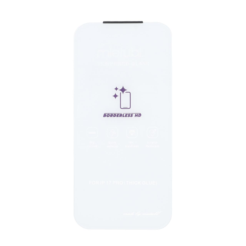 محافظ صفحه نمایش شیشه ای Mietubl 3D Large Arc مدل Apple iPhone 17 Pro بدون حاشیه - NTC
