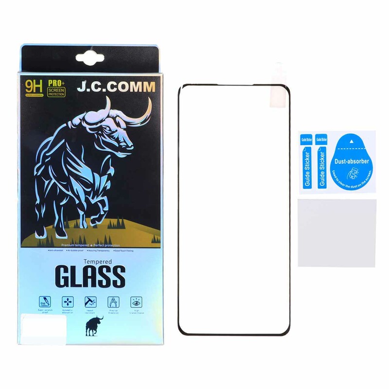 محافظ صفحه نمایش شیشه ای خم فول چسب Full Cover AKAM درجه یک - Samsung Galaxy S20 Ultra به همراه کاردک (پک دار) - مشکی