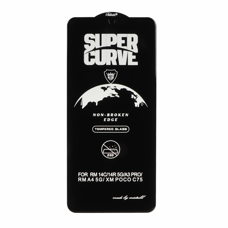 محافظ صفحه نمایش شیشه ای Full Cover ESD SUPER CURVE Mietubl مدل NTC - Xiaomi Redmi 14C / Poco C75  / Poco C71 / Redmi A5 / Redmi A3 Pro / Redmi A4