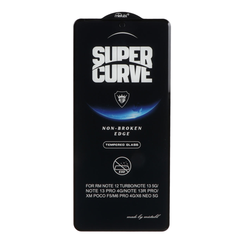 محافظ صفحه نمایش شیشه ای Full Cover ESD SUPER CURVE Mietubl مدل NTC - Xiaomi Redmi Note 14S / Note 13 Pro 4G / Poco M6 Pro 4G