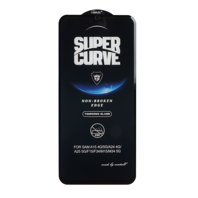 محافظ صفحه نمایش شیشه ای Full Cover ESD SUPER CURVE Mietubl مدل NTC - Samsung Galaxy A15 / A25 / A24 / M34 / F34
