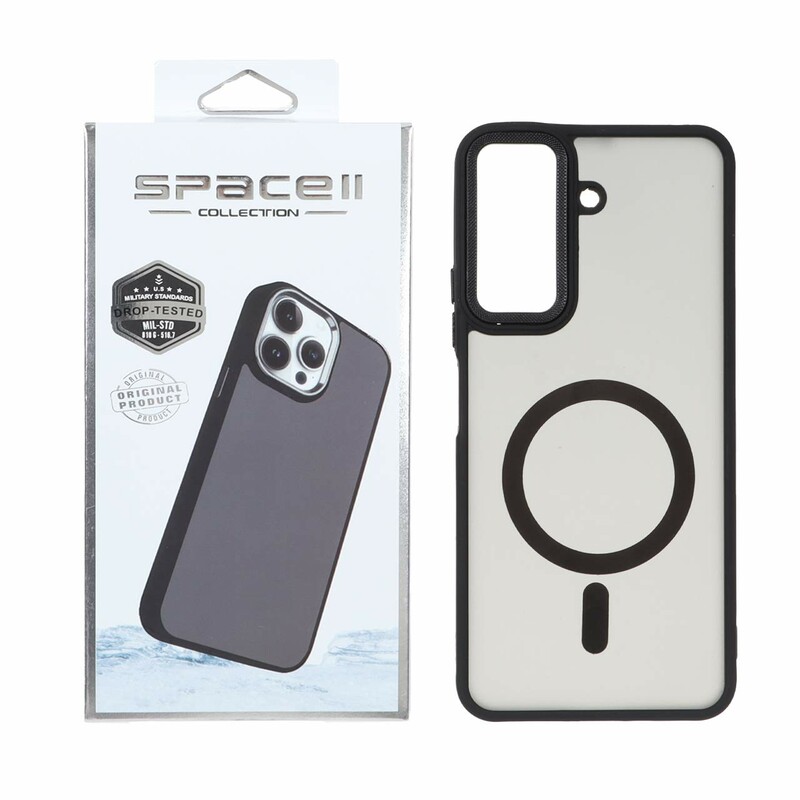 قاب Space مات لنز کربن طرح مگ سیف Xiaomi Redmi 13C / Poco C65 - مشکی (پک دار)
