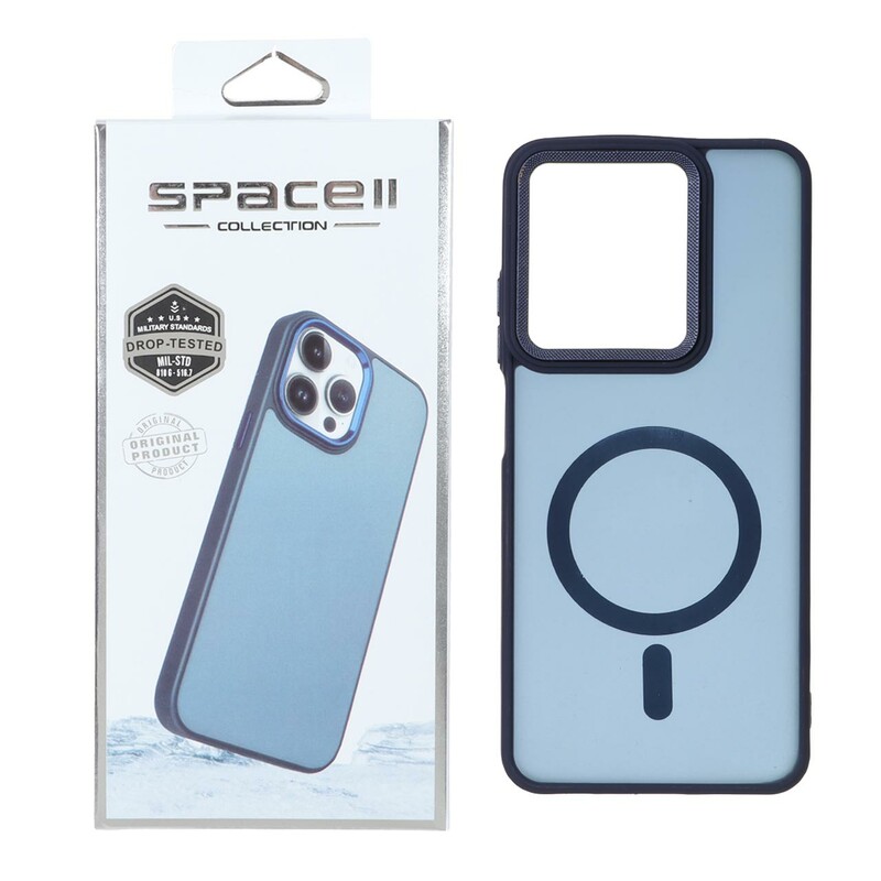 قاب Space مات لنز کربن طرح مگ سیف Xiaomi Redmi A5 / Poco C71 - سرمه ای (پک دار)