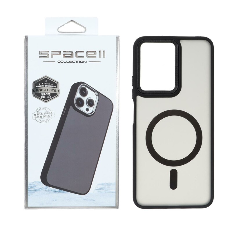 قاب Space مات لنز کربن طرح مگ سیف Xiaomi Redmi Note 12 4G - مشکی (پک دار)