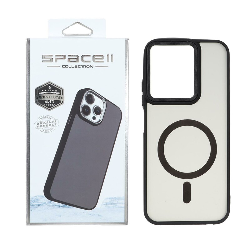 قاب Space مات لنز کربن طرح مگ سیف Xiaomi Redmi 15C / Poco C85 - مشکی (پک دار)