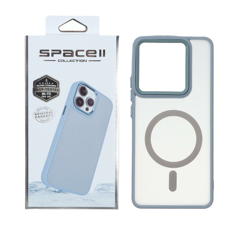 قاب Space مات لنز کربن طرح مگ سیف Xiaomi Redmi Note 14 4G - فیلی (پک دار)