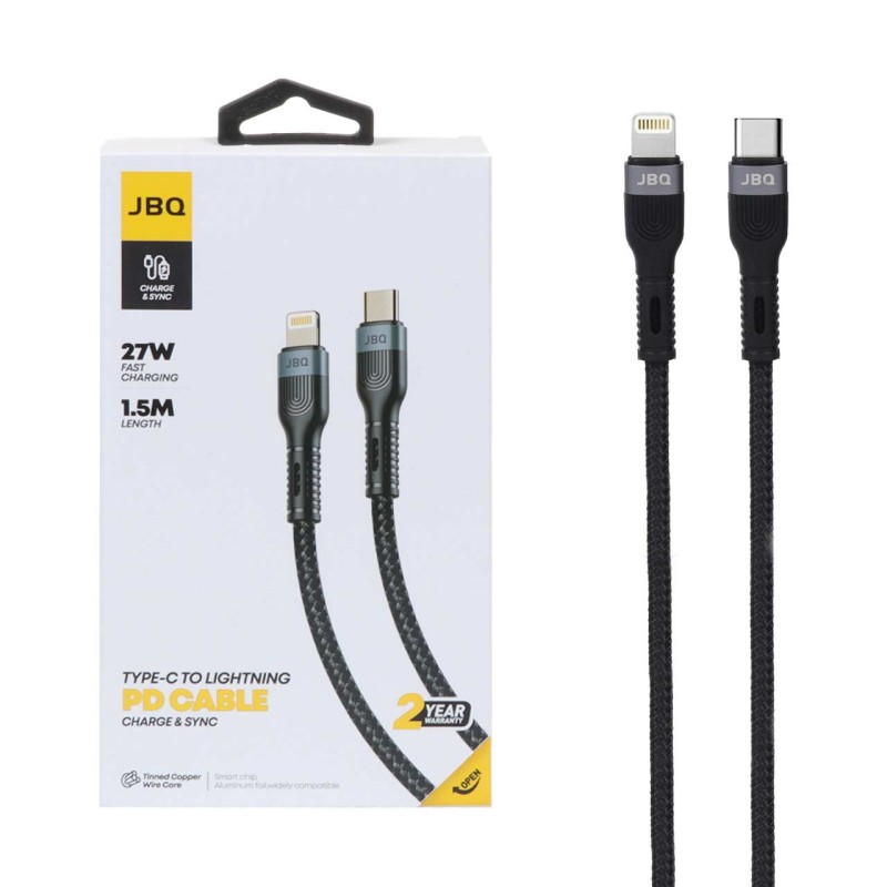 کابل شارژ 1.5 متری PD و فست JBQ Type-C to Lightning مدل CA-720 - مشکی (گارانتی یکساله رصاصی)