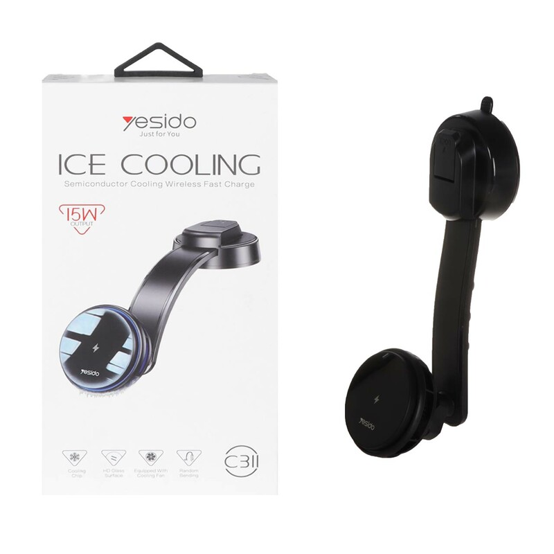 هولدر و شارژر وایرلس و خنک کننده گوشی موبایل Yesido مدل C311 - مشکی (گارانتی 18 ماه تعویض نیکان همراه)
