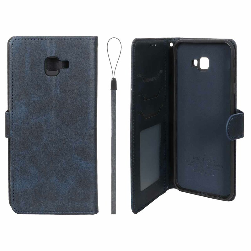 کیف موبایل مگنتی درجه یک داخل خز MNC Plus مدل Samsung Galaxy J4 Plus / J4 Prime / J4 Core / J410 - سرمه ای