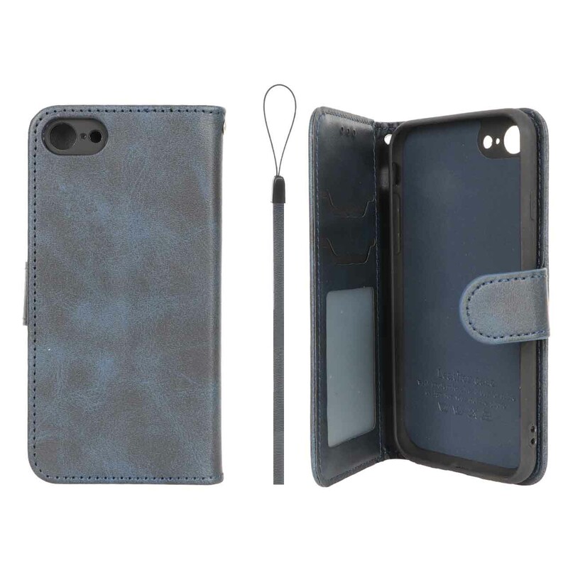 کیف موبایل مگنتی درجه یک داخل خز MNC Plus مدل Apple iPhone 7 / iPhone 8 / iPhone SE (2020) - سرمه ای