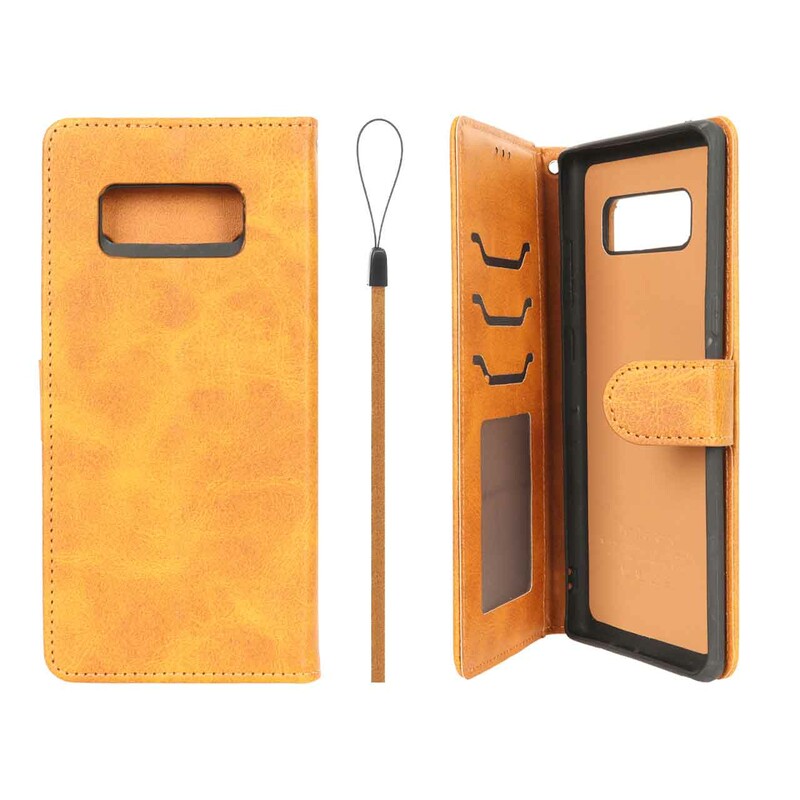 کیف موبایل مگنتی درجه یک داخل خز MNC Plus مدل Samsung Galaxy Note 8 - عسلی