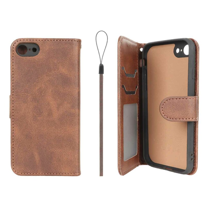 کیف موبایل مگنتی درجه یک داخل خز MNC Plus مدل Apple iPhone 7 / iPhone 8 / iPhone SE (2020) - قهوه ای