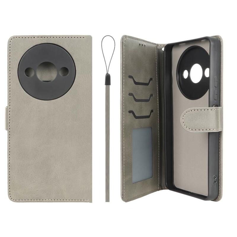 کیف موبایل مگنتی درجه یک داخل خز MNC Plus مدل Xiaomi Redmi A3 / A3x / Poco C61 - خاکستری
