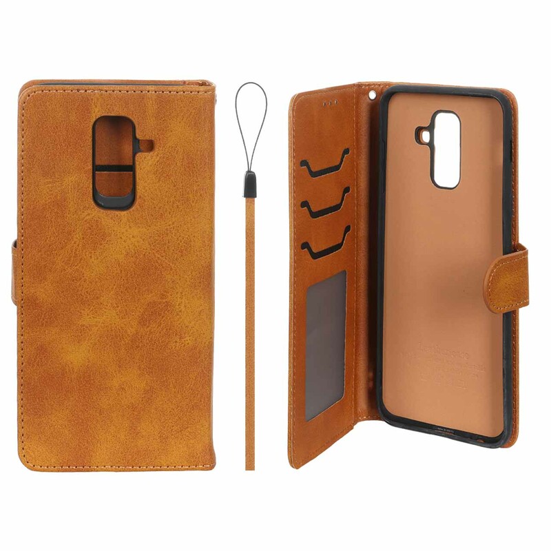 کیف موبایل مگنتی درجه یک داخل خز MNC Plus مدل Samsung Galaxy A6 Plus - عسلی