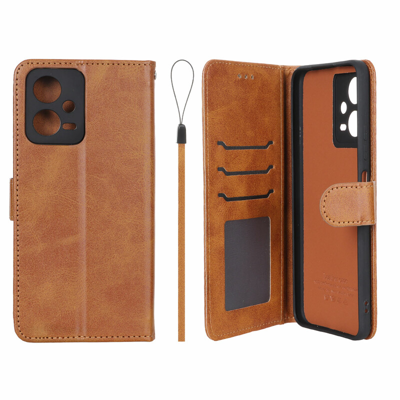 کیف موبایل مگنتی درجه یک داخل خز MNC Plus مدل Xiaomi Redmi Note 12 5G / Poco X5 5G - عسلی
