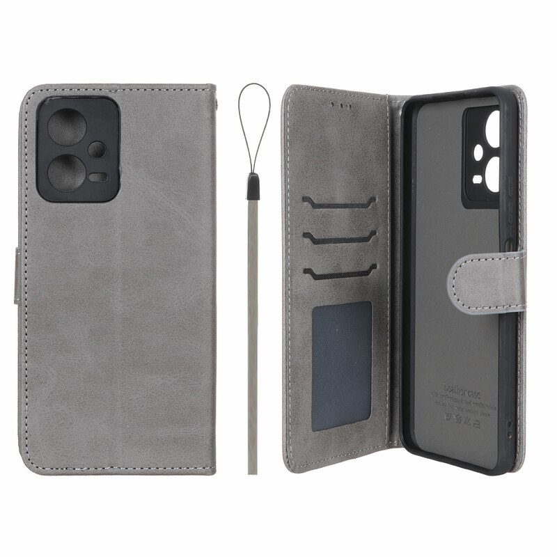 کیف موبایل مگنتی درجه یک داخل خز MNC Plus مدل Xiaomi Redmi Note 12 5G / Poco X5 5G - خاکستری