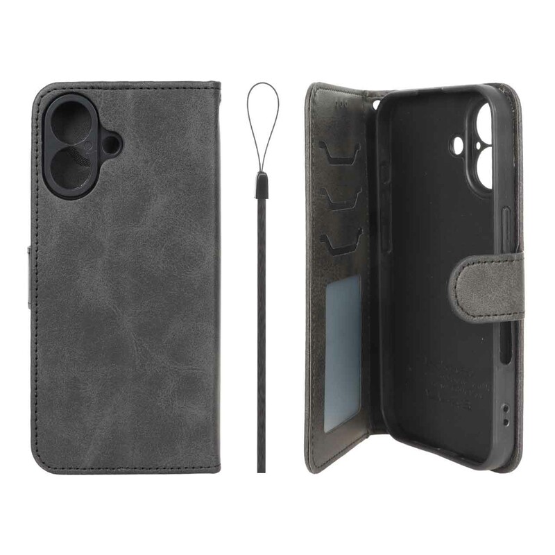 کیف موبایل مگنتی درجه یک داخل خز MNC Plus مدل Apple iPhone 16 - مشکی