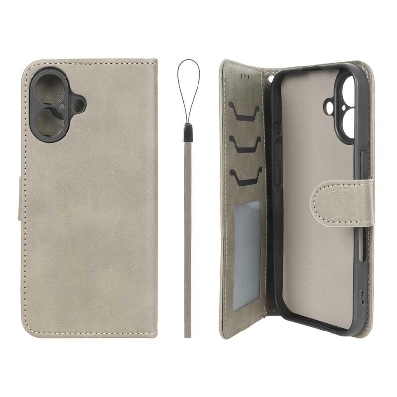 کیف موبایل مگنتی درجه یک داخل خز MNC Plus مدل Apple iPhone 16 - خاکستری
