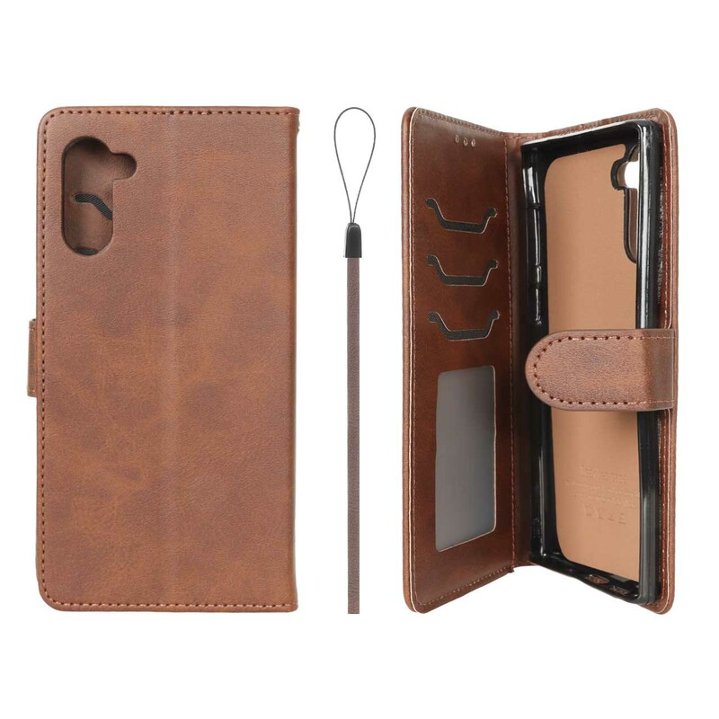 کیف موبایل مگنتی درجه یک داخل خز MNC Plus مدل Samsung Galaxy Note 10 - قهوه ای