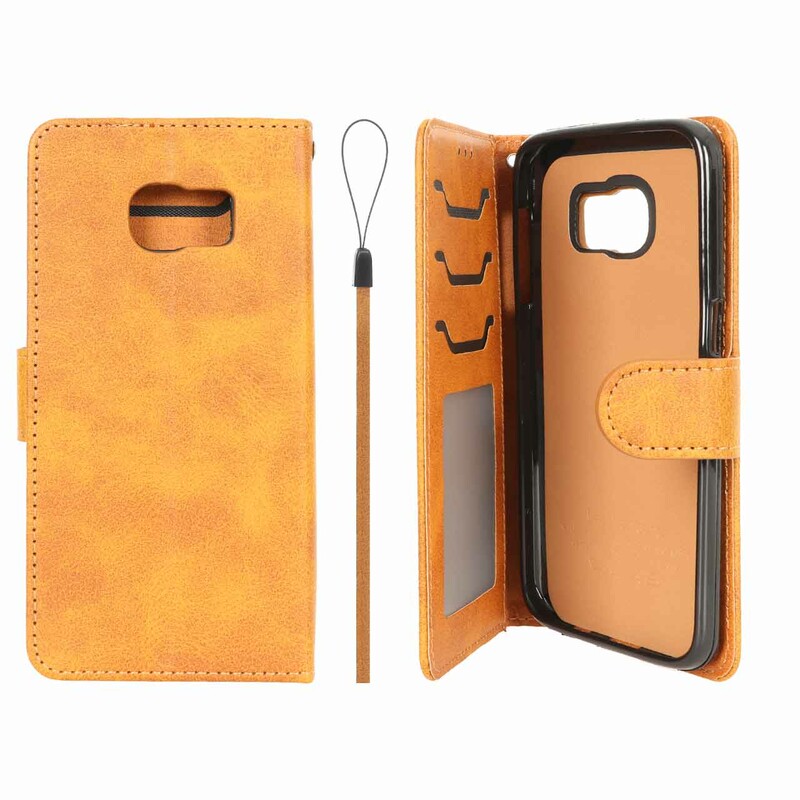 کیف موبایل مگنتی درجه یک داخل خز MNC Plus مدل Samsung Galaxy S7 - عسلی