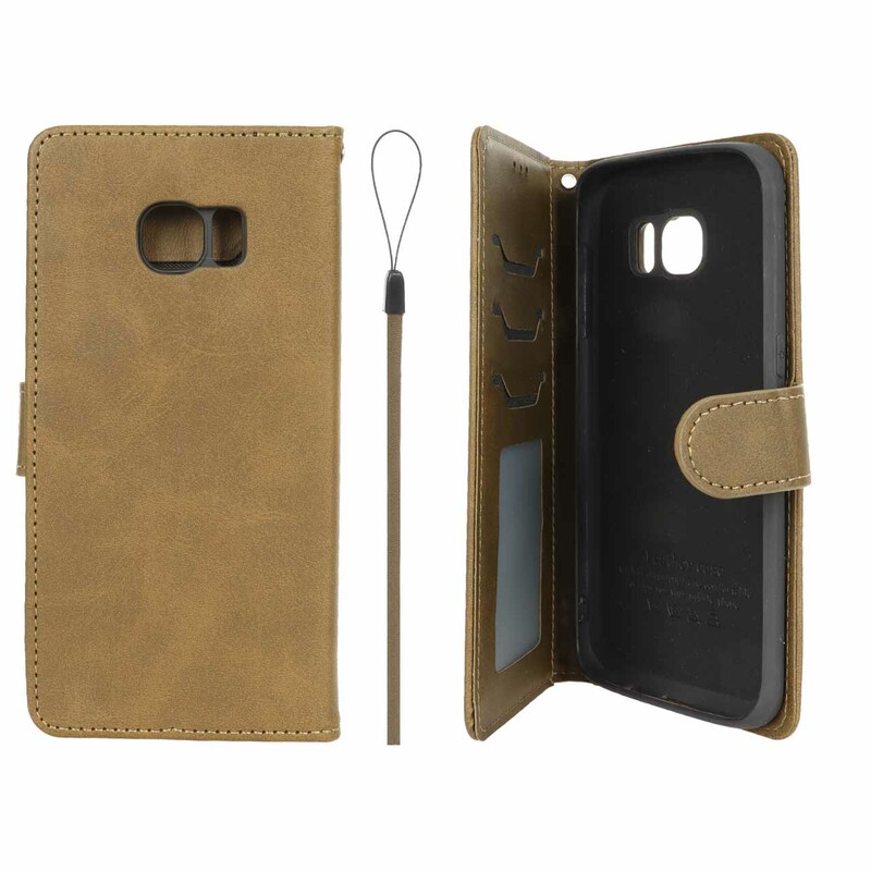 کیف موبایل مگنتی درجه یک داخل خز MNC Plus مدل Samsung Galaxy S7 Edge - سبز زیتونی
