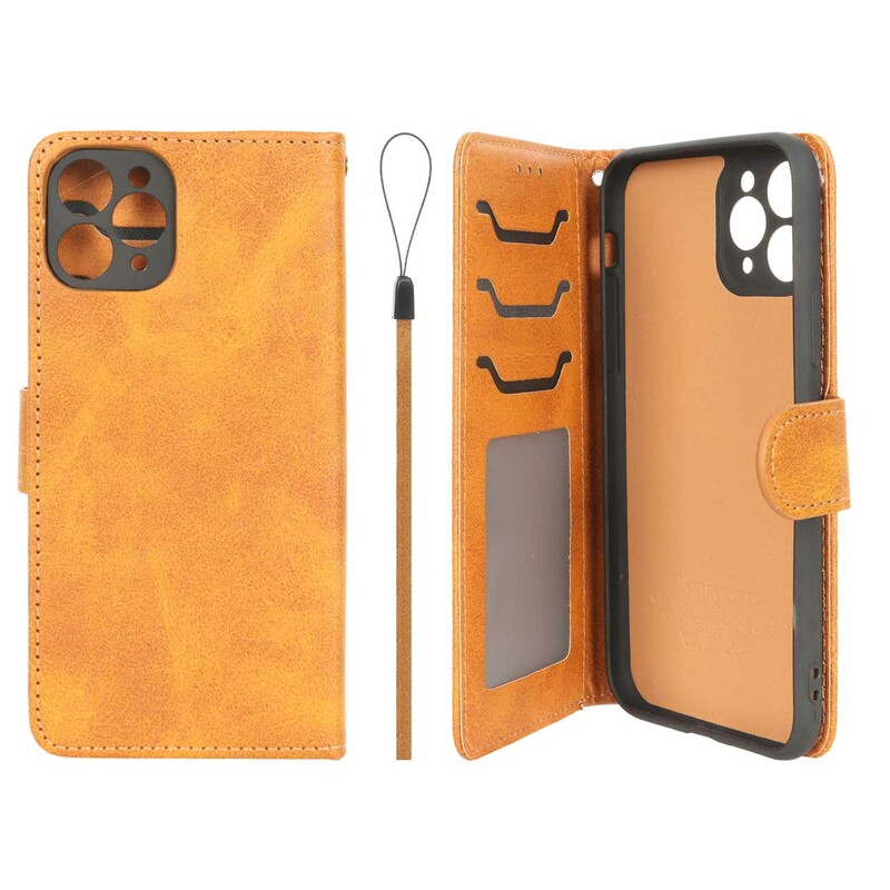 کیف موبایل مگنتی درجه یک داخل خز MNC Plus مدل Apple iPhone 11 Pro - عسلی