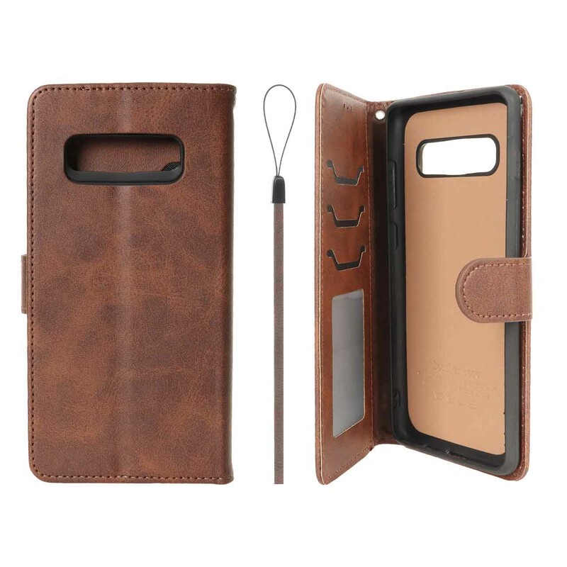 کیف موبایل مگنتی درجه یک داخل خز MNC Plus مدل Samsung Galaxy S10 Plus - قهوه ای