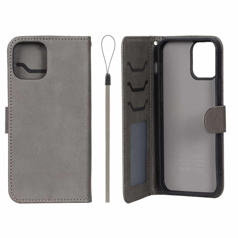 کیف موبایل مگنتی درجه یک داخل خز MNC Plus مدل Apple iPhone 12 Pro / iPhone 12 - خاکستری