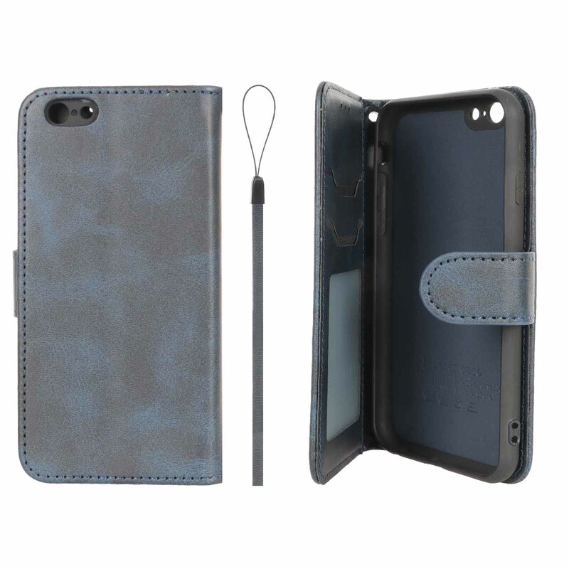 کیف موبایل مگنتی درجه یک داخل خز MNC Plus مدل Apple iPhone 6 / iPhone 6s - سرمه ای
