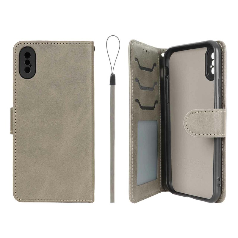 کیف موبایل مگنتی درجه یک داخل خز MNC Plus مدل Apple iPhone X / iPhone XS - خاکستری