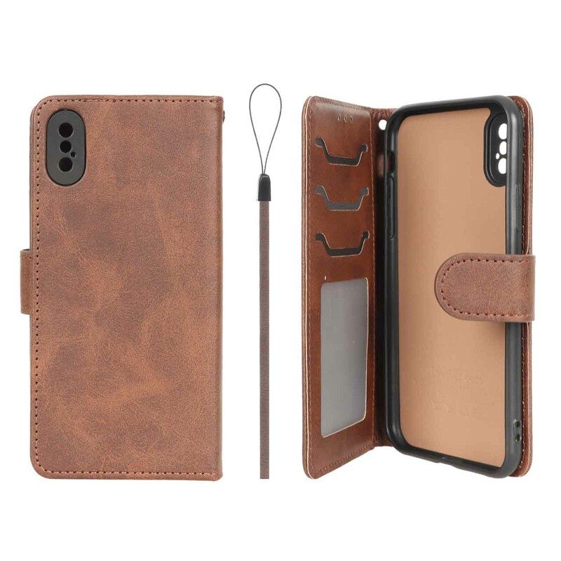 کیف موبایل مگنتی درجه یک داخل خز MNC Plus مدل Apple iPhone X / iPhone XS - قهوه ای