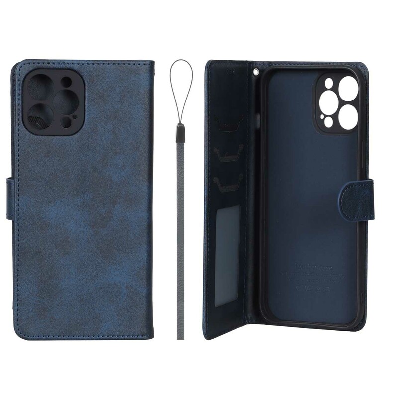 کیف موبایل مگنتی درجه یک داخل خز MNC Plus مدل Apple iPhone 12 Pro Max - سرمه ای