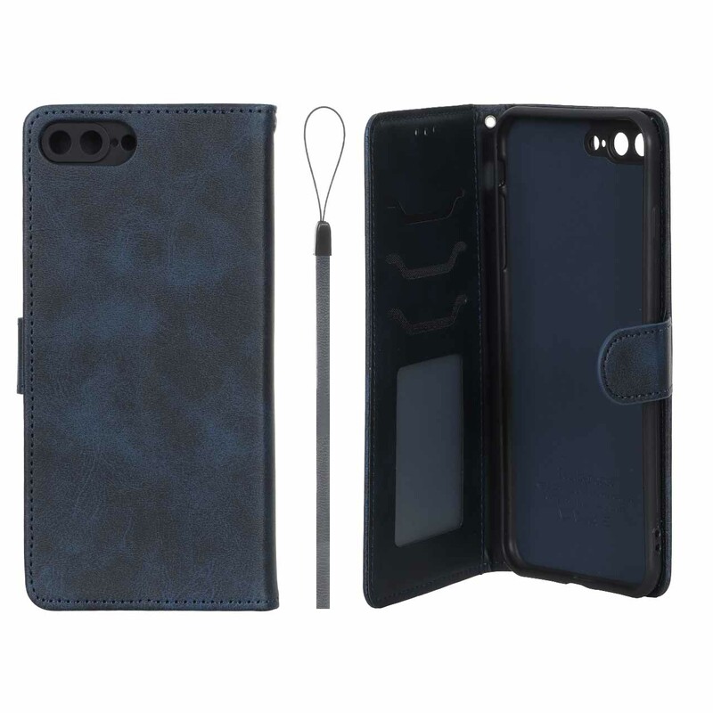 کیف موبایل مگنتی درجه یک داخل خز MNC Plus مدل Apple iPhone 7 Plus / iPhone 8 Plus - سرمه ای