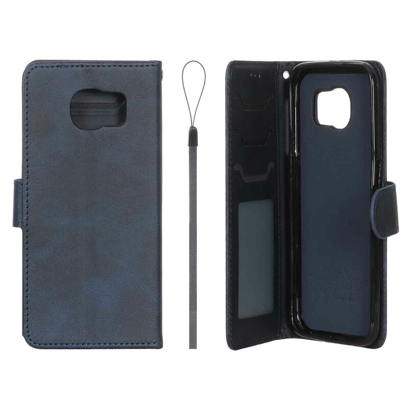 کیف موبایل مگنتی درجه یک داخل خز MNC Plus مدل Samsung Galaxy S6 - سرمه ای