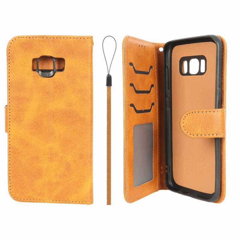 کیف موبایل مگنتی درجه یک داخل خز MNC Plus مدل Samsung Galaxy S8 - عسلی