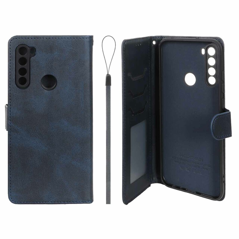 کیف موبایل مگنتی درجه یک داخل خز MNC Plus مدل Xiaomi Redmi Note 8T - سرمه ای