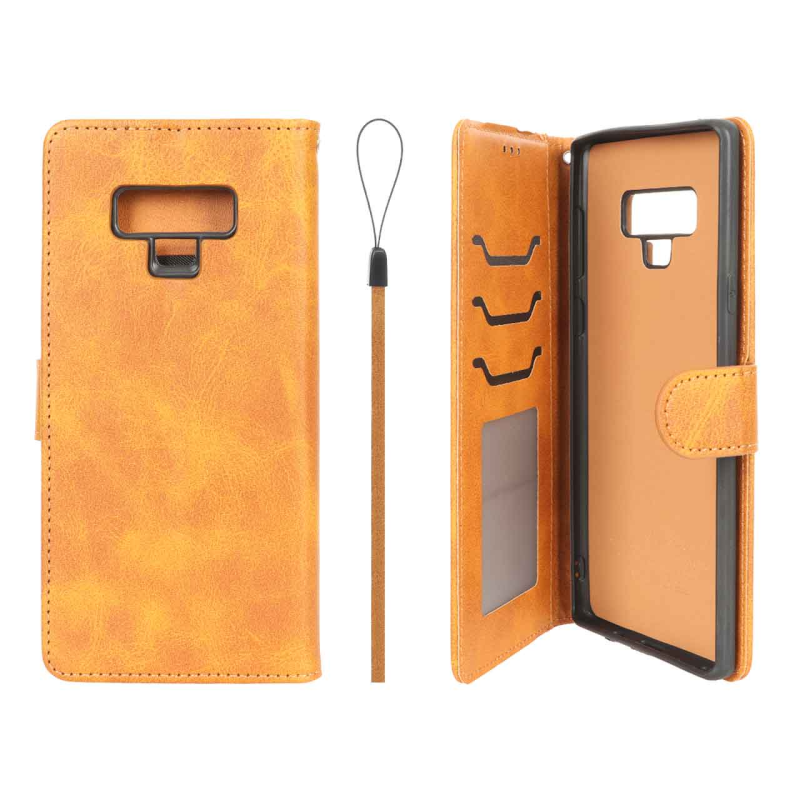 کیف موبایل مگنتی درجه یک داخل خز MNC Plus مدل Samsung Galaxy Note 9 - عسلی