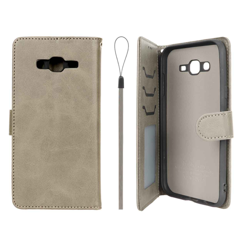 کیف موبایل مگنتی درجه یک داخل خز MNC Plus مدل Samsung Galaxy J7 (2015) / J700 - خاکستری