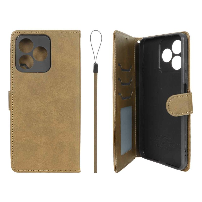 کیف موبایل مگنتی درجه یک داخل خز MNC Plus مدل Realme C53 / C51 / Note 50 - سبز زیتونی