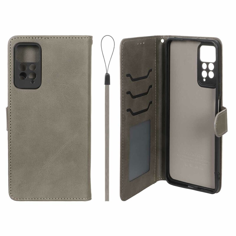 کیف موبایل مگنتی درجه یک داخل خز MNC Plus مدل Xiaomi Redmi Note 12 Pro 4G / Redmi Note 11 Pro - خاکستری