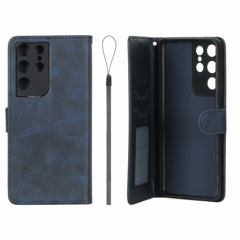 کیف موبایل مگنتی درجه یک داخل خز MNC Plus مدل Samsung Galaxy S21 Ultra - سرمه ای