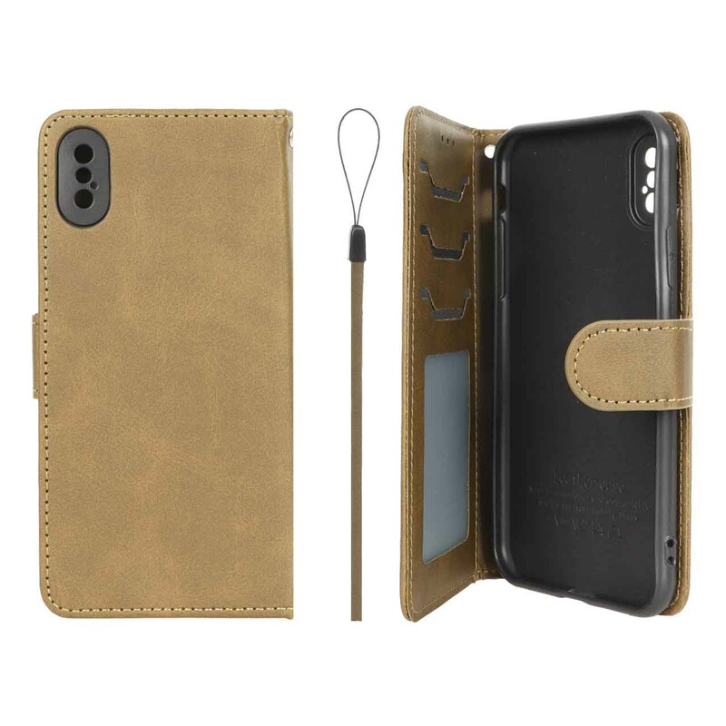 کیف موبایل مگنتی درجه یک داخل خز MNC Plus مدل Apple iPhone X / iPhone XS - سبز زیتونی