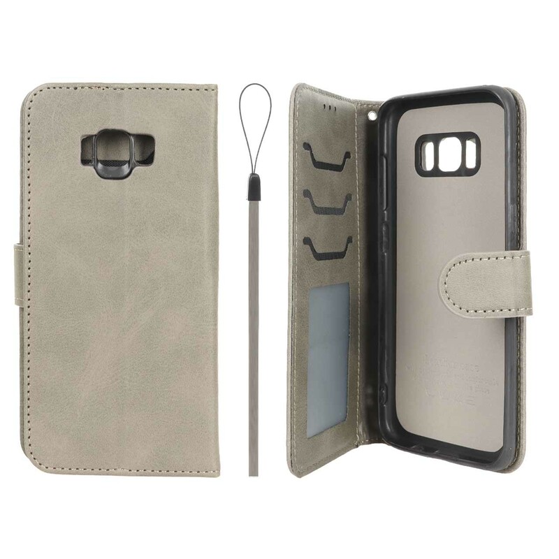 کیف موبایل مگنتی درجه یک داخل خز MNC Plus مدل Samsung Galaxy S8 - خاکستری